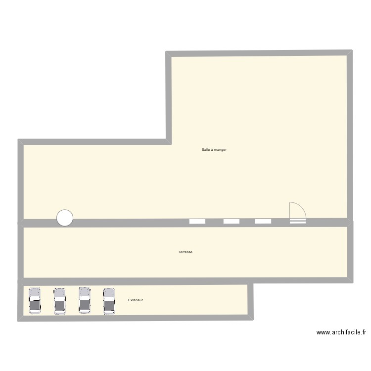 paillou. Plan de 3 pièces et 151 m2