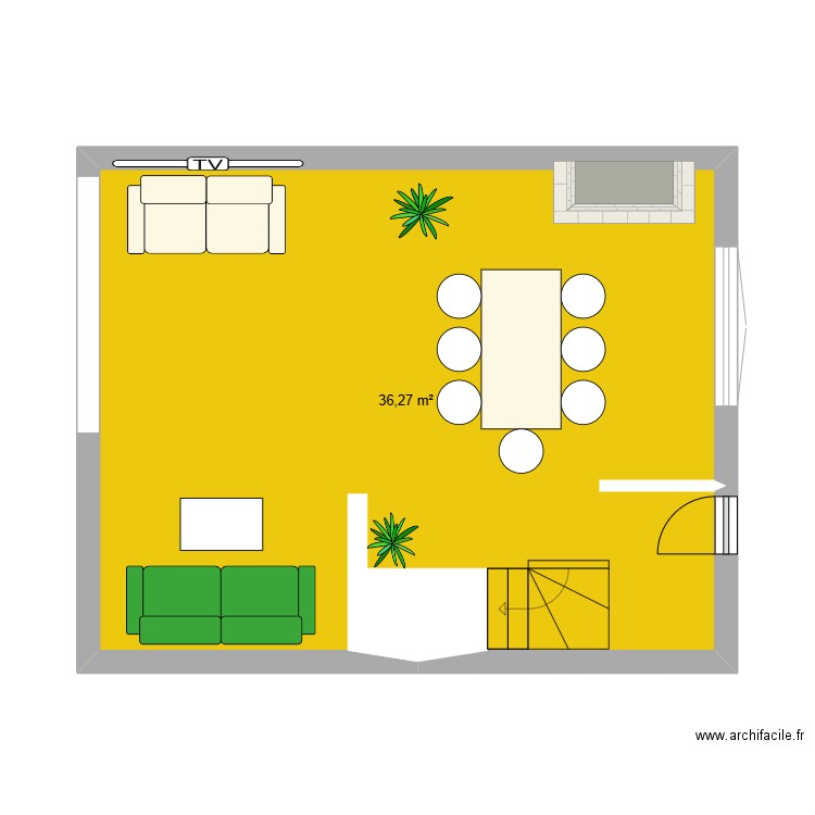 ATTARD SADIK V2. Plan de 1 pièce et 36 m2