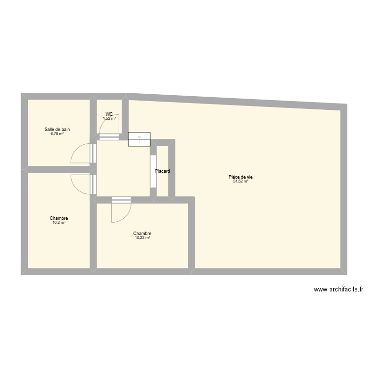 MAISON 2. Plan de 6 pièces et 81 m2