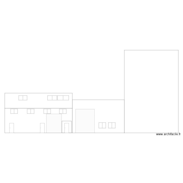 Plan facade extrusion SAS. Plan de 0 pièce et 0 m2