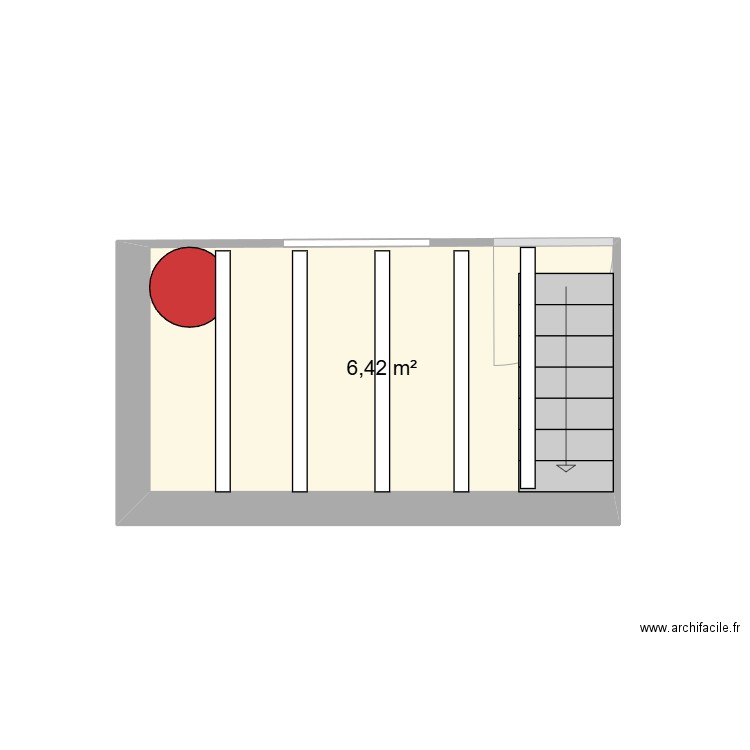 amengement. Plan de 1 pièce et 6 m2