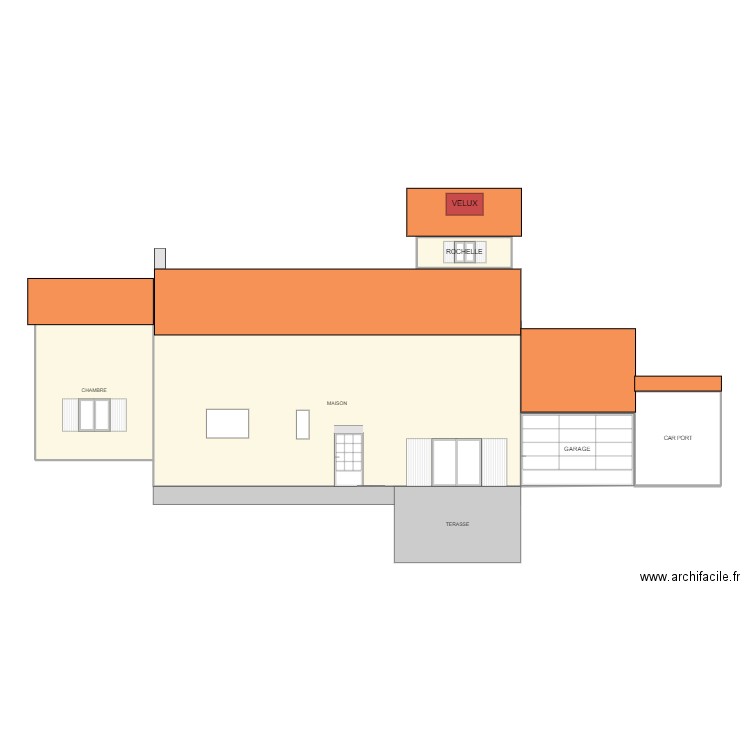 DP4 PLAN FACADE PRINCIPALE ED. Plan de 6 pièces et 131 m2