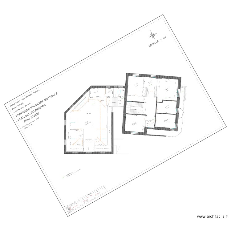 Tarbes 9 R+2. Plan de 1 pièce et 15 m2