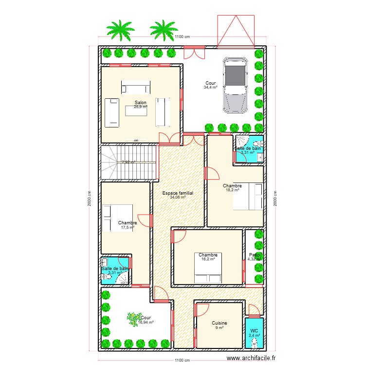 ALIOU  DIENG. Plan de 13 pièces et 193 m2