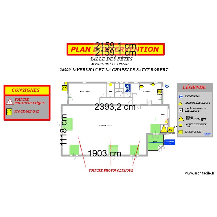 JVC SINISTRE. Plan de 25 pièces et 587 m2