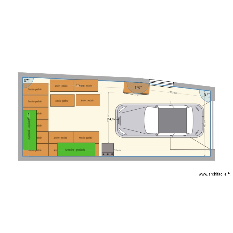 Vauxsous-solter. Plan de 1 pièce et 34 m2