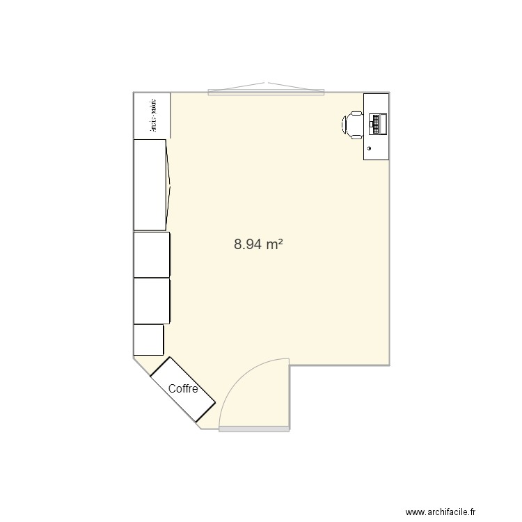 Ma Chambre. Plan de 1 pièce et 9 m2