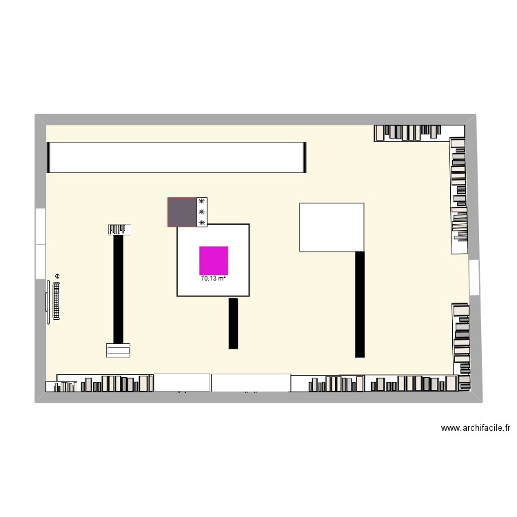 plan magasin. Plan de 1 pièce et 70 m2