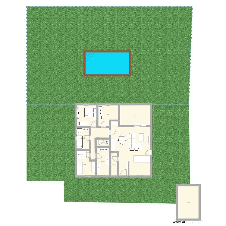 Maison Moirax. Plan de 11 pièces et 135 m2