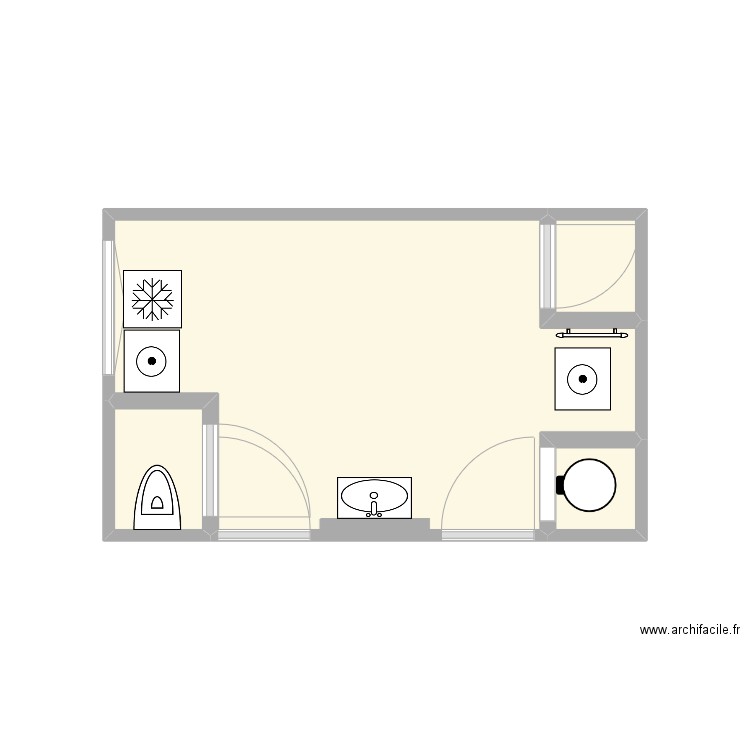 Buanderie amenagement. Plan de 4 pièces et 13 m2