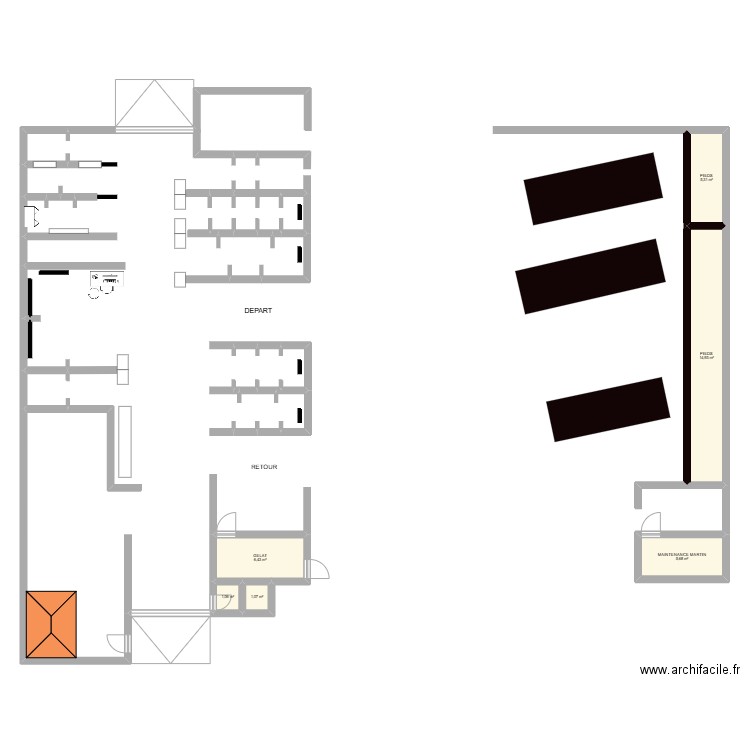 CININTER. Plan de 6 pièces et 34 m2