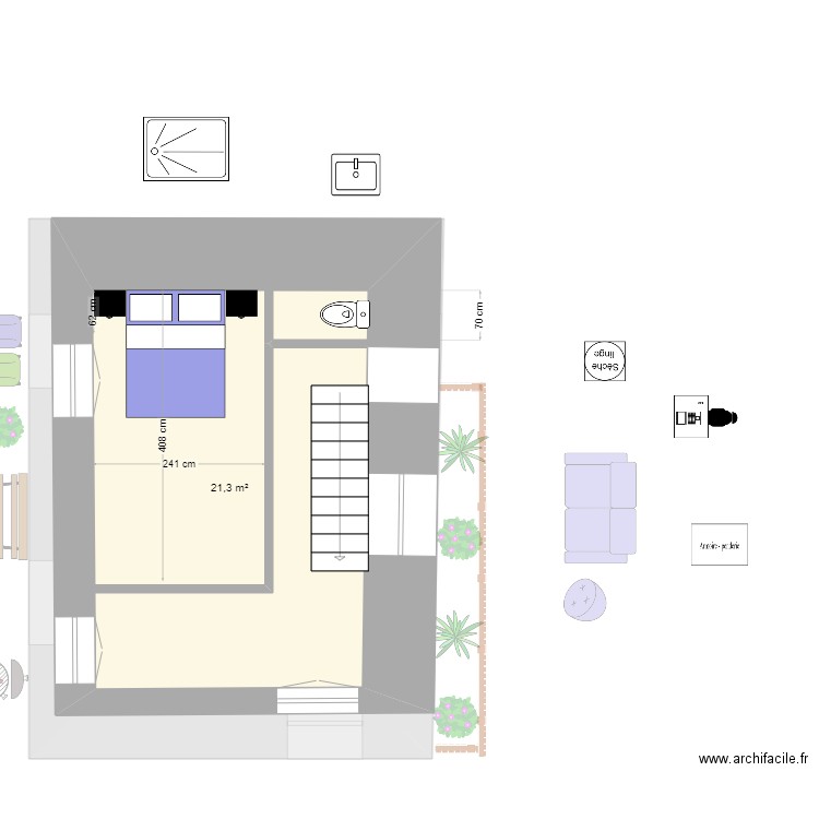 Maison Peillac NEW 2024. Plan de 5 pièces et 59 m2