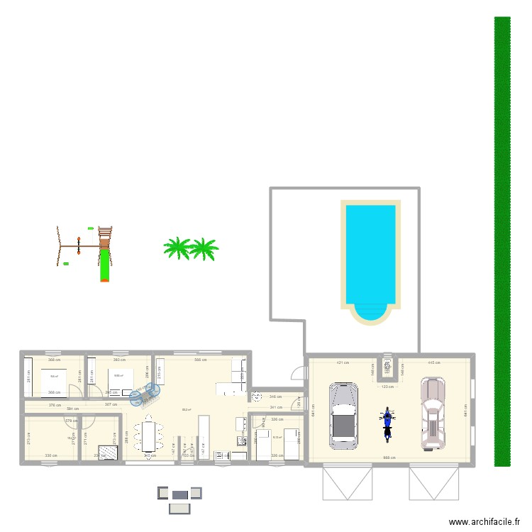 garage blis et born. Plan de 7 pièces et 160 m2