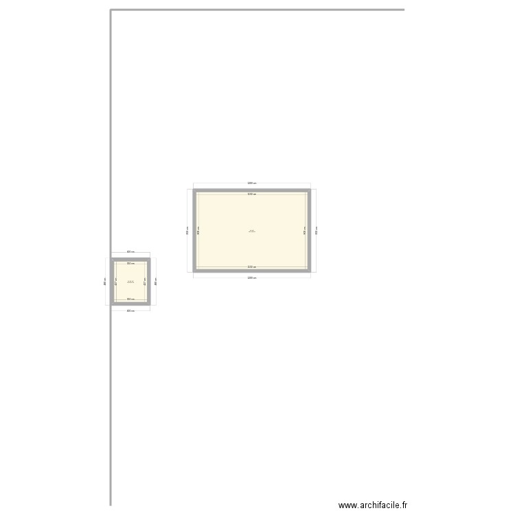 Abri de jardin. Plan de 2 pièces et 107 m2