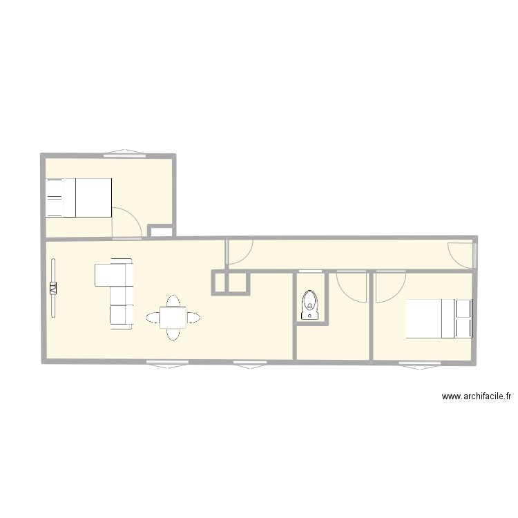 moustafa. Plan de 5 pièces et 33 m2