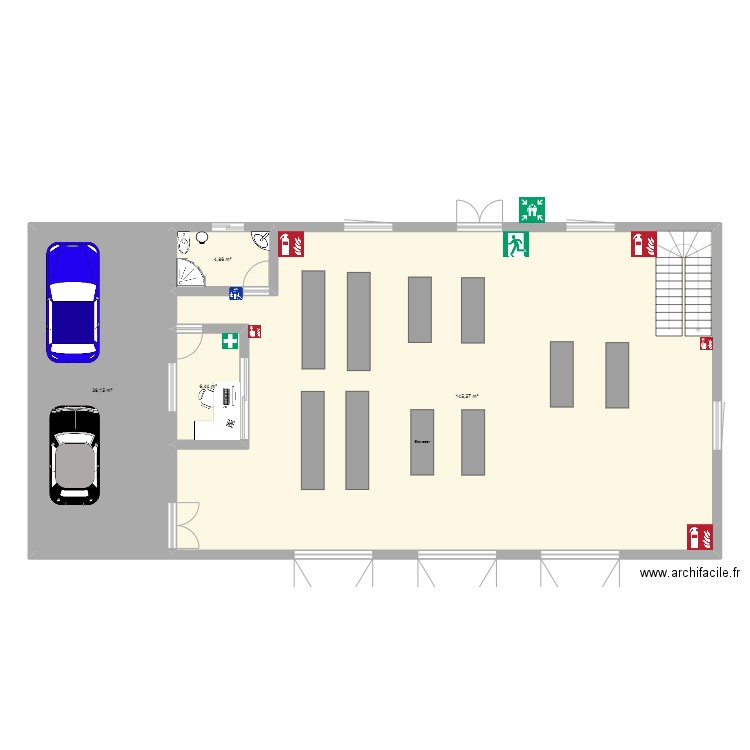 proyecto meu empresa. Plan de 4 pièces et 196 m2