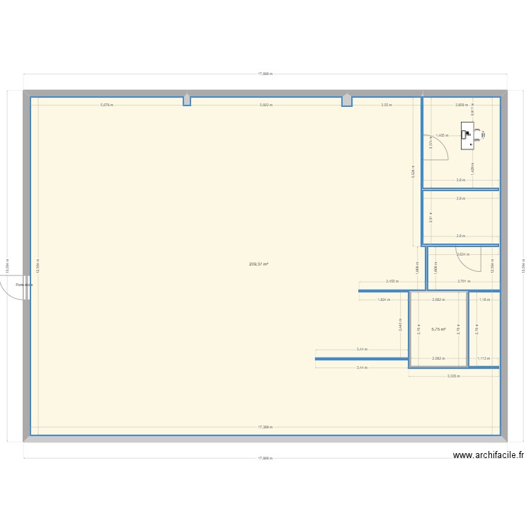 Plan  Monswiller . Plan de 2 pièces et 215 m2