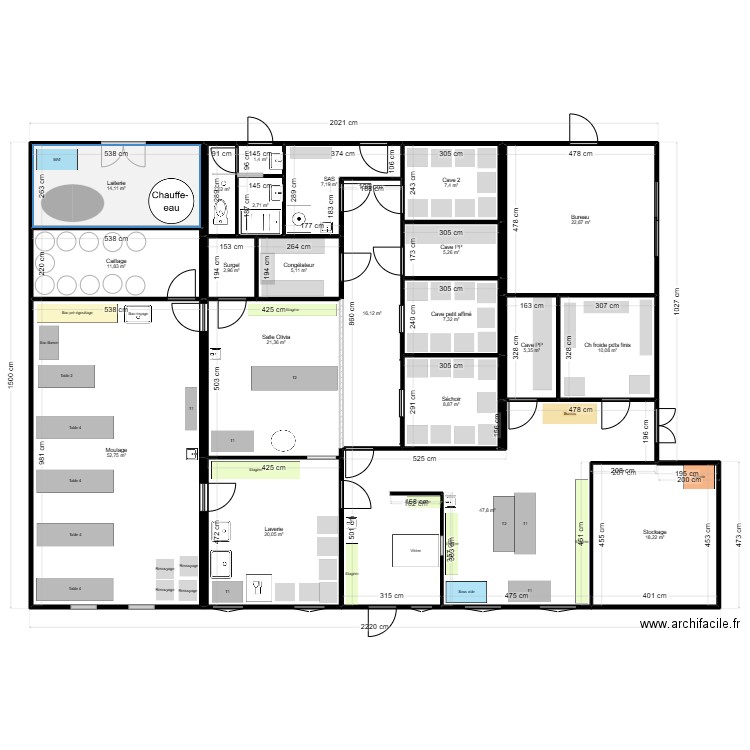 Petit Jabron V2. Plan de 21 pièces et 291 m2