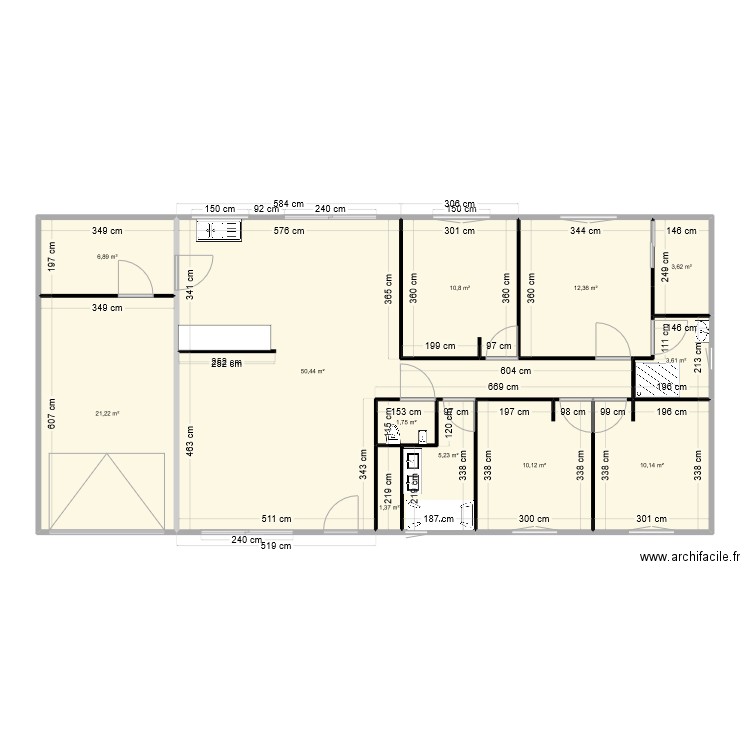 PAO 2. Plan de 12 pièces et 138 m2