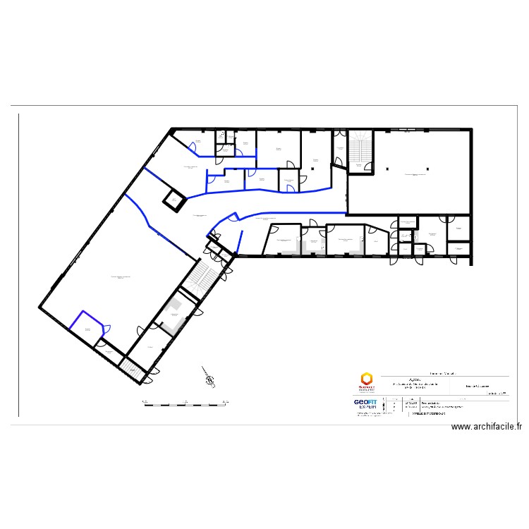 THIERS- Plan état actuel R+1. Plan de 89 pièces et 1734 m2