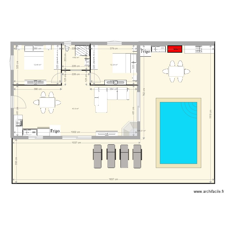 pagliaghju champ. Plan de 5 pièces et 177 m2