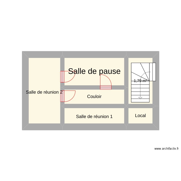 DATAOUEST ETAGE 1. Plan de 6 pièces et 11 m2