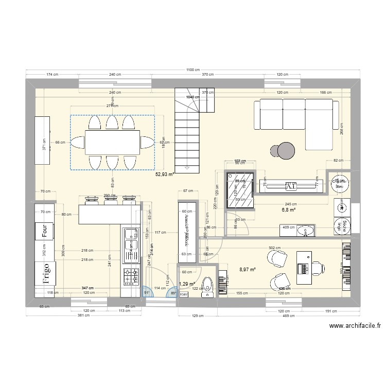 MAISON FRANCIS. Plan de 4 pièces et 70 m2