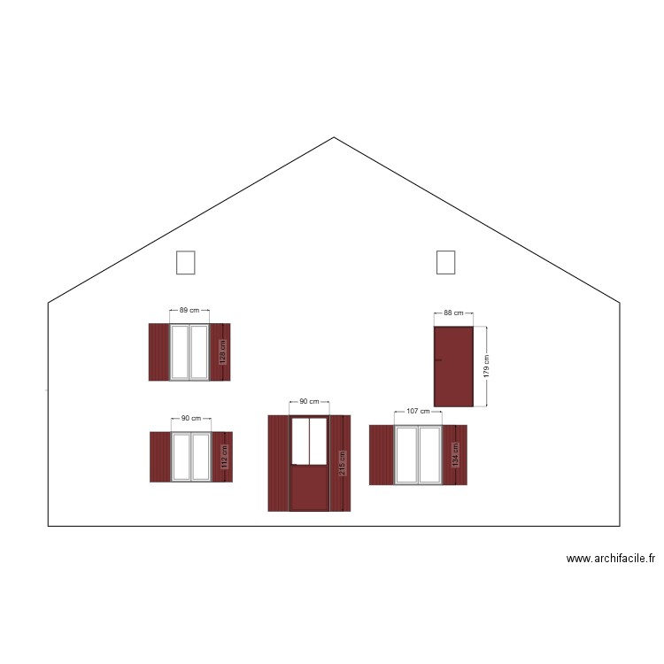 FACADE OUEST INITIALE. Plan de 0 pièce et 0 m2