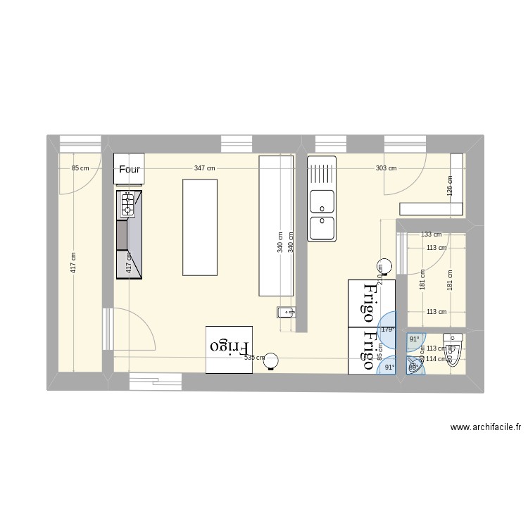 Plan Le splendid. Plan de 4 pièces et 30 m2