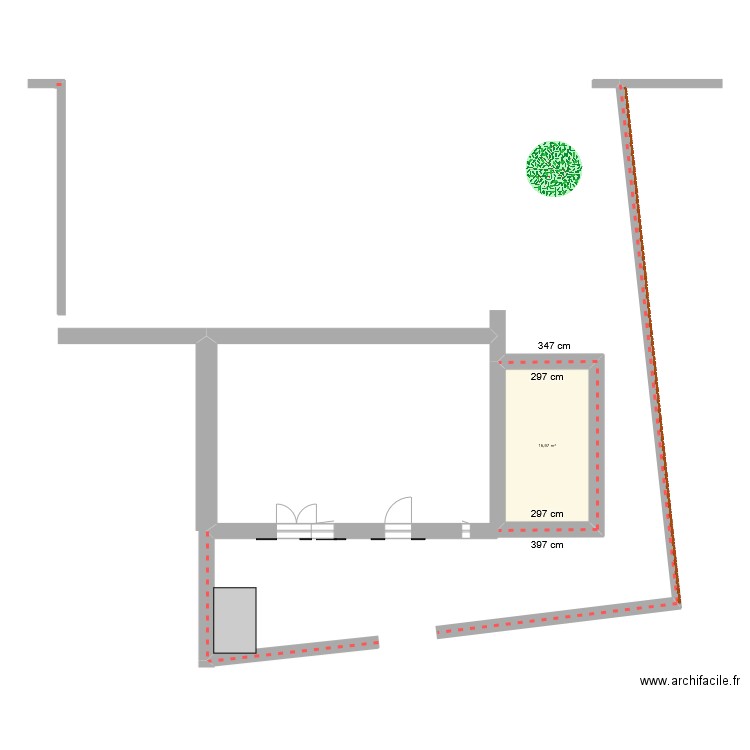 Projet jardin 1. Plan de 1 pièce et 16 m2