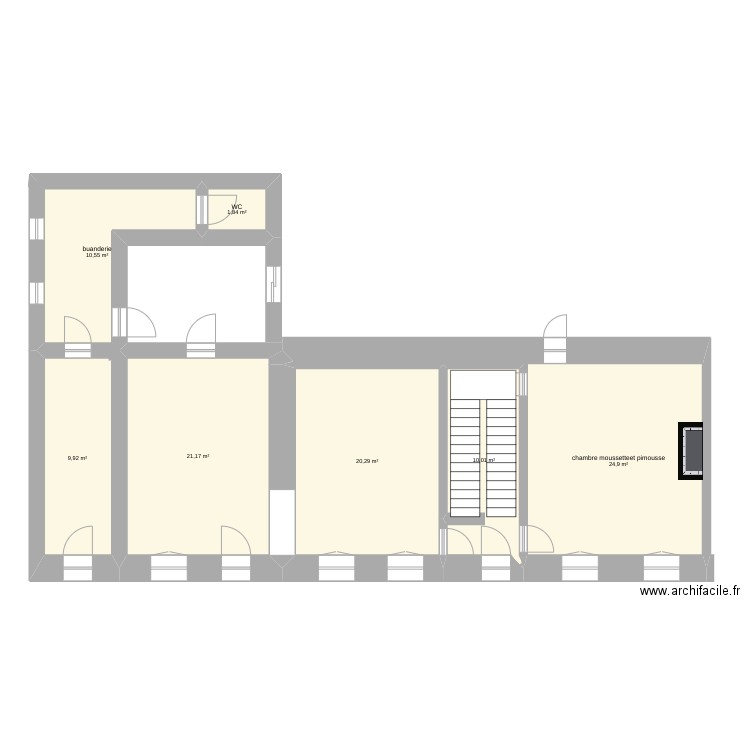 les loulou rdc. Plan de 7 pièces et 99 m2