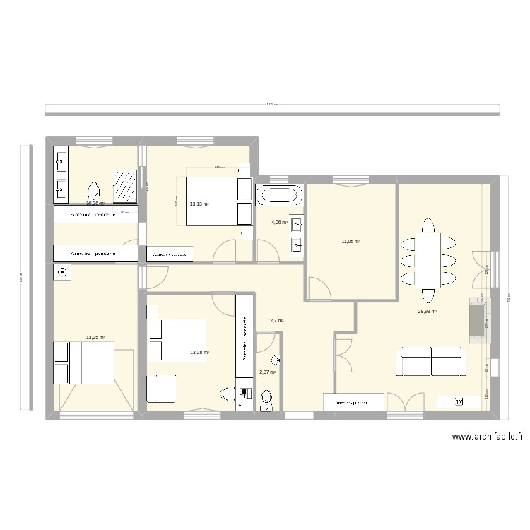 maison_cenon_2. Plan de 9 pièces et 109 m2