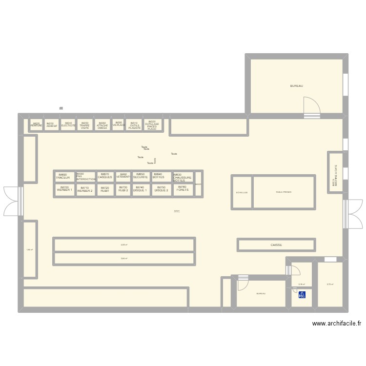 point p. Plan de 36 pièces et 170 m2