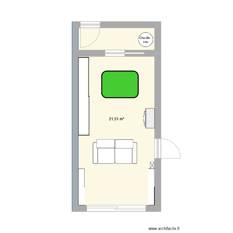 garage. Plan de 1 pièce et 22 m2