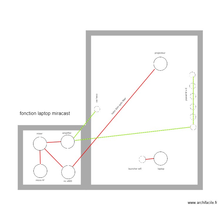 training room laptop miracast. Plan de 2 pièces et 49 m2