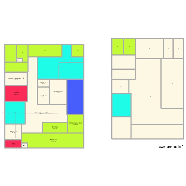 nb2025e. Plan de 33 pièces et 2668 m2