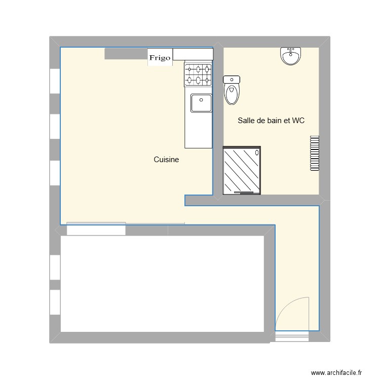 marie coupleux. Plan de 2 pièces et 27 m2