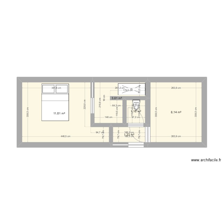 plan chambre sdb wc . Plan de 0 pièce et 0 m2