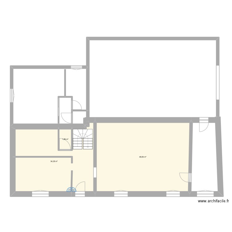 maison. Plan de 3 pièces et 85 m2