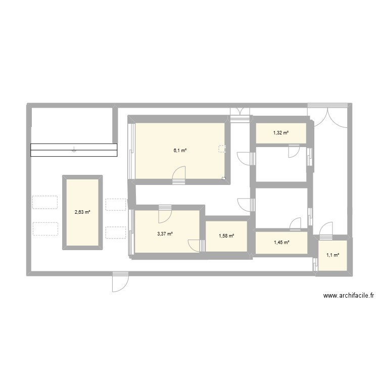 villa n2. Plan de 7 pièces et 18 m2