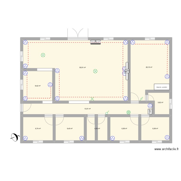 plan maison. Plan de 10 pièces et 127 m2