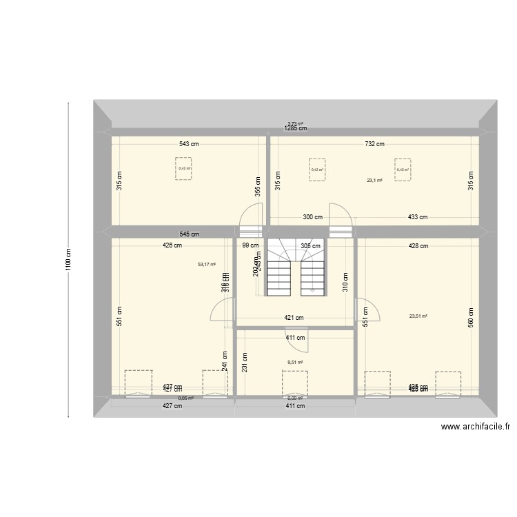 CAROLE & LUDO  EDL   2° ETAGE. Plan de 7 pièces et 113 m2