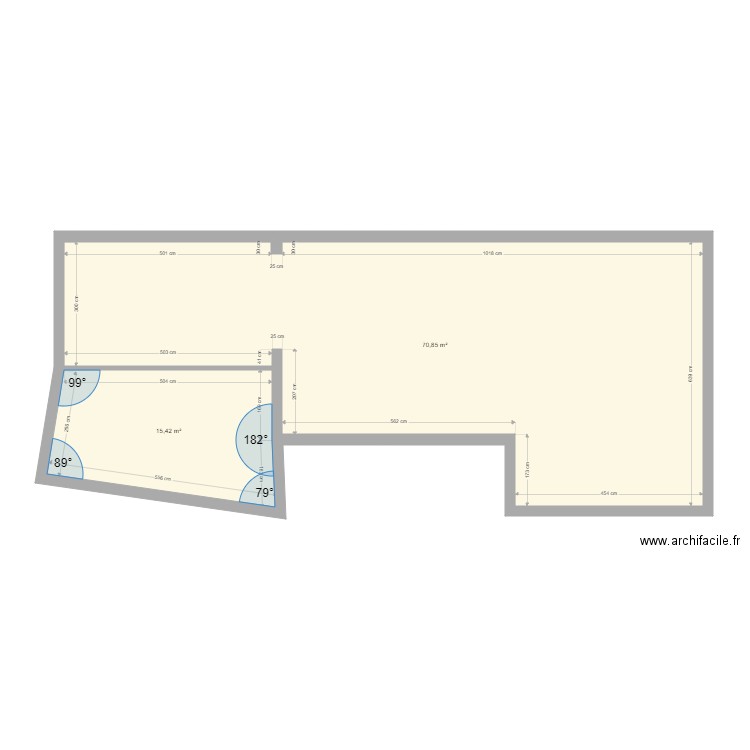 Chanez V1.5. Plan de 2 pièces et 86 m2