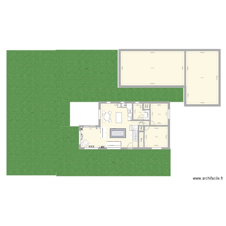 maison. Plan de 8 pièces et 173 m2