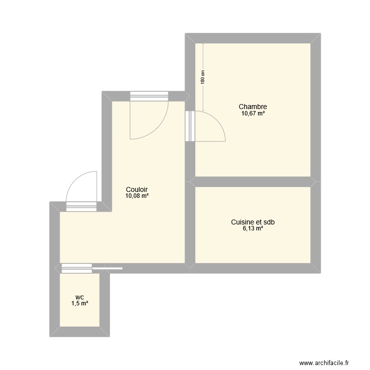 Cluses Le bargy RDC. Plan de 4 pièces et 28 m2