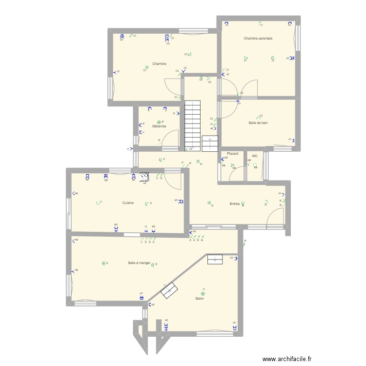 Vincent RDC. Plan de 12 pièces et 139 m2