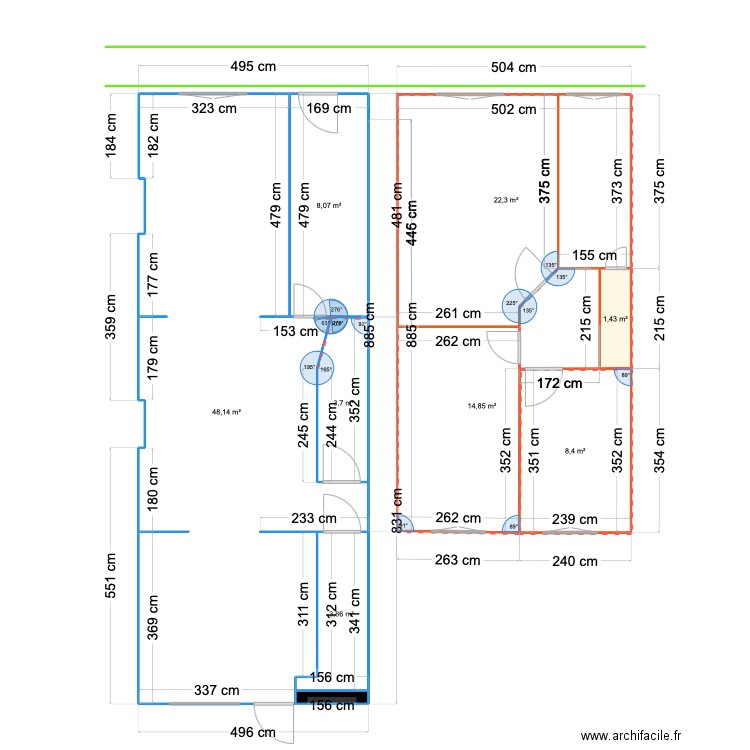 gosselies chauffage. Plan de 9 pièces et 111 m2