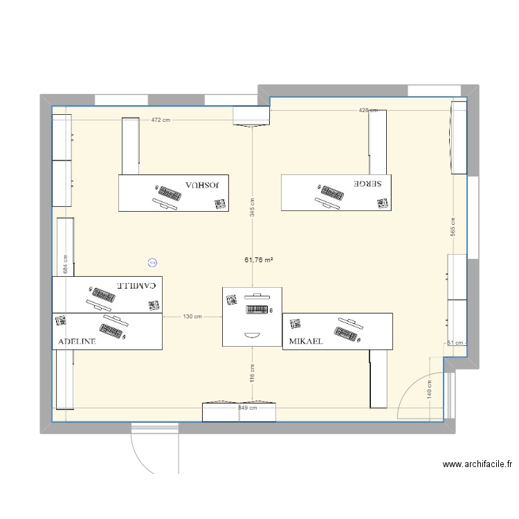 Bureau Oeno Meursault. Plan de 1 pièce et 62 m2