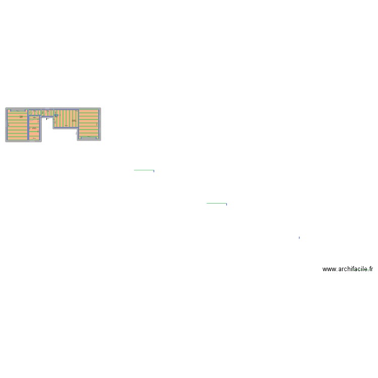 Plan ossature plafond autoportant. Plan de 3 pièces et 56 m2