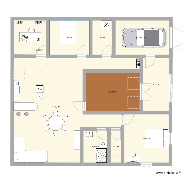 TEST. Plan de 10 pièces et 140 m2